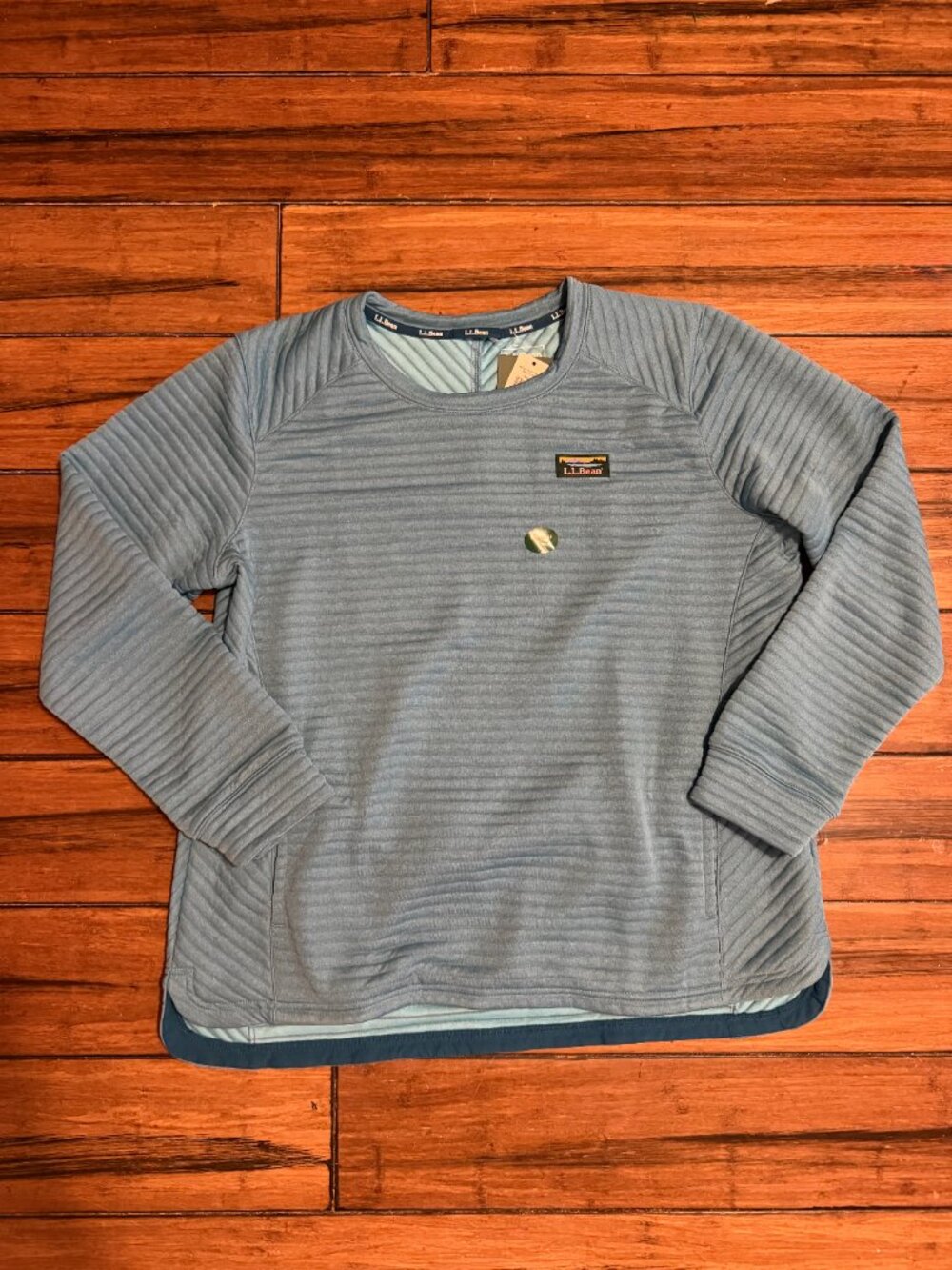 NWT LL Bean Blue Airlight Pullover Large - Picture 3 of 6